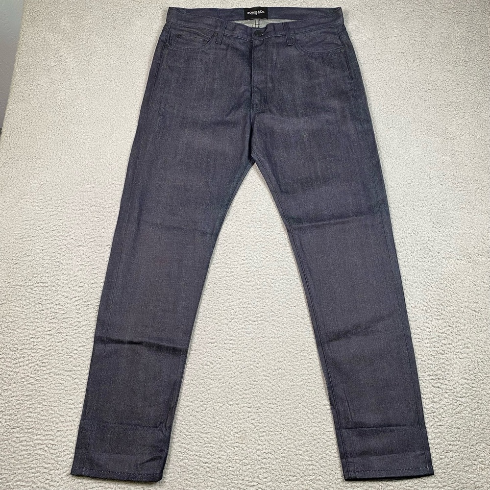 Bowie & Co. Selvedge Jeans Men's Size 34 Dark Wash Blue Denim Jeans Made In USA